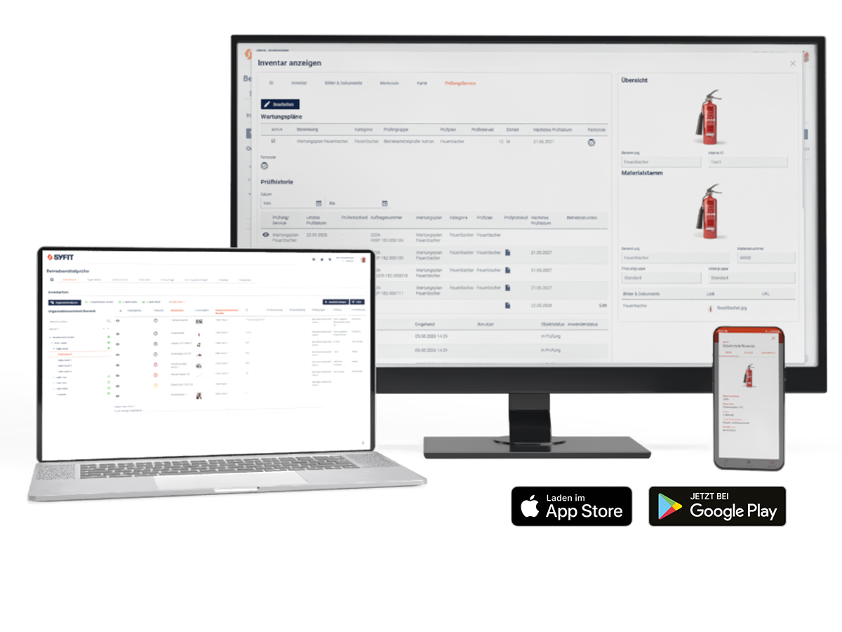 Softwarelösung Betriebsmittelprüfung Webapplikation Betriebsmittelprüfung für unterschiedliche Geräte optimiert
