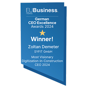 Auszeichnung zum German CEO Excellence Award - Zoltan Demeter - Most Visionary Digitization-in-Construction